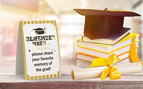 Toctose 2026 Graduation Sign & Graduate Memory Card (1+25 pk), Remember When... Please Share Your Favorite Memory of the Grad, Graduation Party, Sorority Event Decoration Supplies(JYC17)