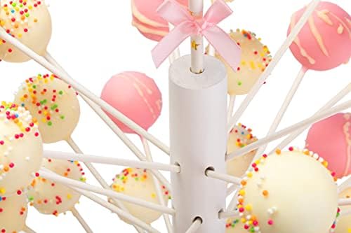 Nangor Wood Cake Pop Stand - 60 Hole Wooden Lollipop Holder Candy Table Display, Decorative Dessert Stand for Wedding Birthday Baby Shower Parties - Sturdy and Easy to Assemble