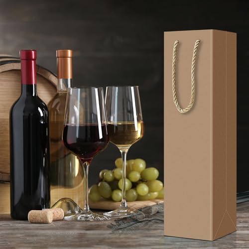 Fulmoon 80 Pack Wine Gift Bag Bulk, 4"x3.5"x14" Wine Bag, Multicolor