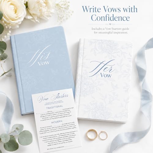 Set of 2 Wedding Vow Books, Vow Books His and Hers, Wedding Essentials