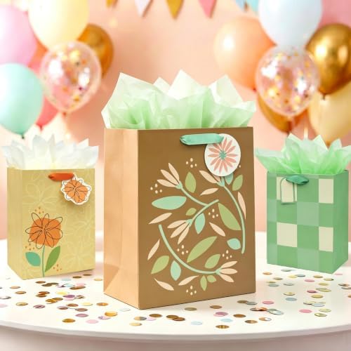 Jotique 4 Pcs Fall Gift Bags Assorted Sizes with Tissue for All Occasions