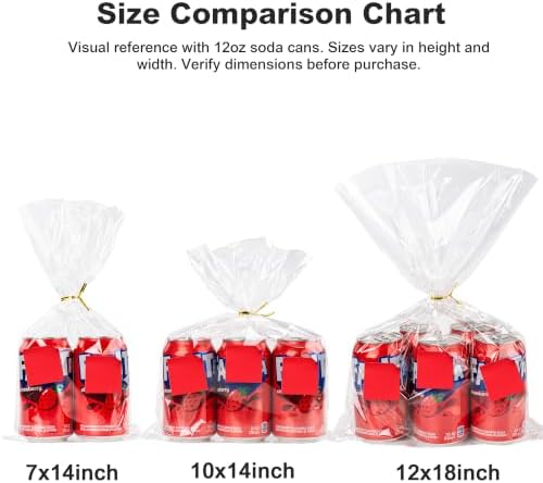 Labeol Clear Cellophane Bags,20Packs 12x18 Inch Gift Wrap