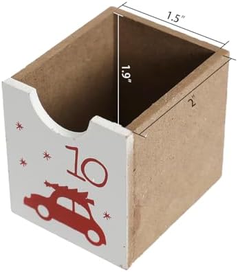 Christmas Wooden Advent Calendar Book with LED lighting Red Color Christmas Snowman & Santa Countdown Holiday Gifts with 24 Drawers Adults Kids Home Decoration