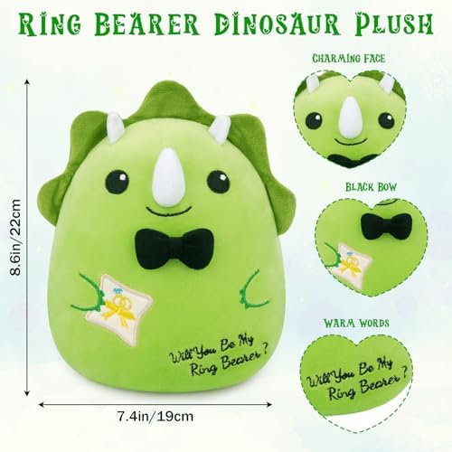 Ring Bearer Triceratops Stuffed Animal - Will You Be My Ring Bearer