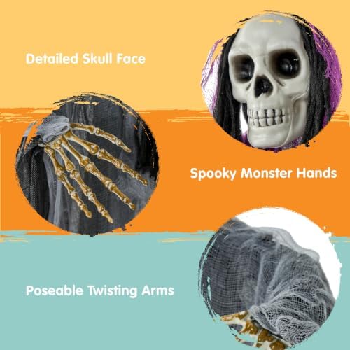 JOYIN 3 Pcs Halloween Hanging Grim Reaper Decoration Set, One 63" Two 47" Skeleton Flying Ghosts, Spooky Outdoor Indoor Decor for Yard Garden Tree Porch Haunted House Prop Party Supplies