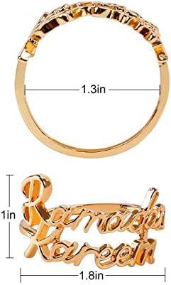 Gold Mardi Gras Napkin Rings Set of 12, Metal Napkin Rings Holder with Ramadan Kareem Letters for Eid Mubarak Party, Dinner Table Decoration (Gold)
