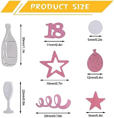 OSDUE Pink Gold Silver Happy Birthday Confetti, 18th Birthday Party Decor