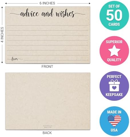321Done Advice and Wishes Cards, 4x6, Set of 50, Kraft Tan, All Occasions
