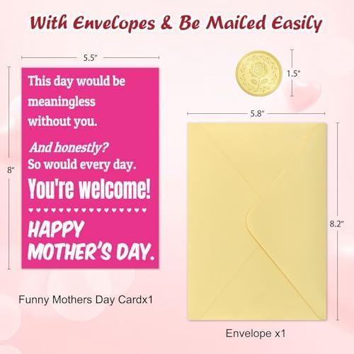 D4DREAM Funny Mothers Day Card rom Daughter Son - Meaningless Without You