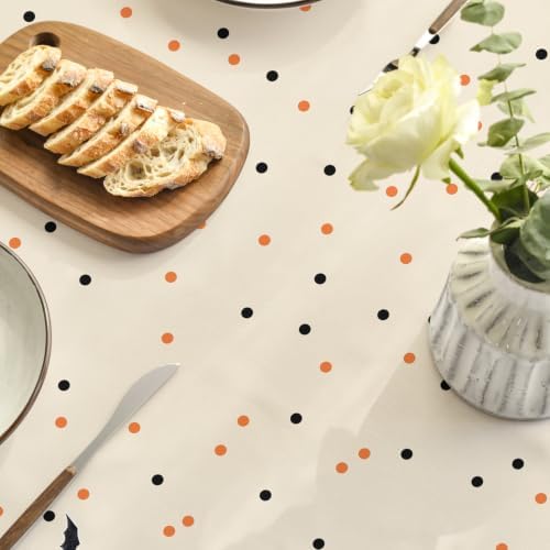 Horaldaily Halloween Tablecloth 60 x 84 Inch Oval Jack-O-Lantern Ghost Cat