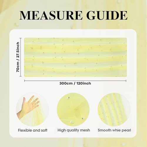 Artoid Mode Pearl Yellow Gauze Table Runner 10FT Home Decor