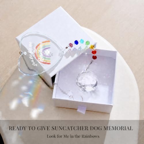 Hegelda Pet Memorial Gifts for Dogs Cats Crystal Suncatcher Ornaments