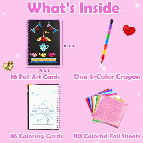 FUNNYB&G Foil Art Craft Kit for Kids, Sparkly Birthday Gift Toy for Girls