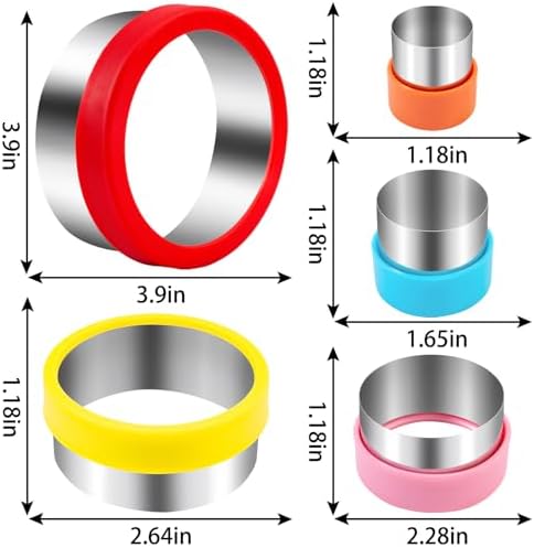 Nifogo Round Circle Cookie Cutter 5 Pcs