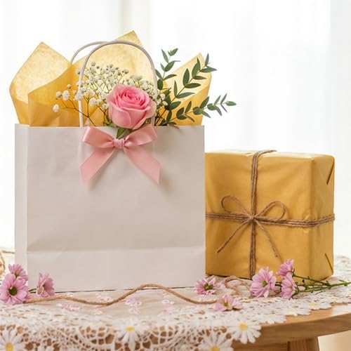 Bobobag 100 Sheets Harvest Gold Tissue Paper 20"X14" Tissue Paper for Gift Bags, Gift Wrapping Tissue, Christmas Tissue Paper Anniversary Holiday Decoration Arts Craft