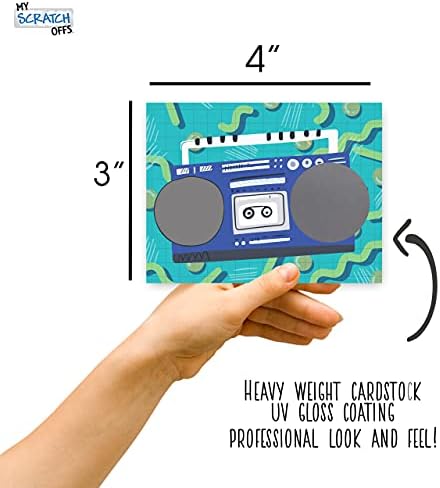 Make Your Own DIY Scratch Off ScratchNotes 20 Pack 3x4 Note Cards & Stickers 90s Boom Box