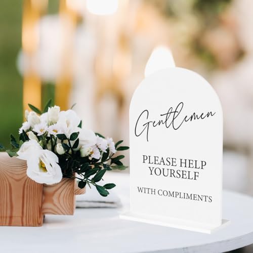 Gentlemen Wedding Bathroom Basket Sign Wedding Engagement Bridal Shower Ceremony Reception Event Party Bathroom Basket Acrylic Decor 5"x7"