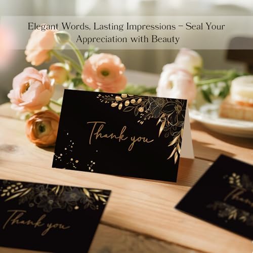 108 Pack Pre-Folded Floral Thank You Cards with Envelopes, 6 Designs