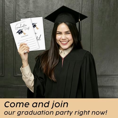 Minimalist Graduation Invitations 2026 with Envelopes - 20 Pack Class of 2026 Graduation Party Invitations, 4x6 Inch Fill-in Graduation Announcements for High School or College - A04