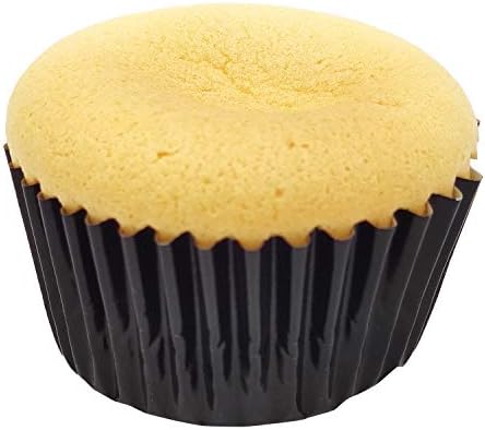 Standard Black Foil Cupcake Liners Muffin Baking Cups for Party and More, 100-Count