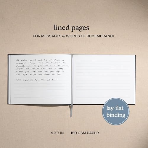 Funeral Guest Book for Memorial Service, In Loving Memory, Navy Blue Cover