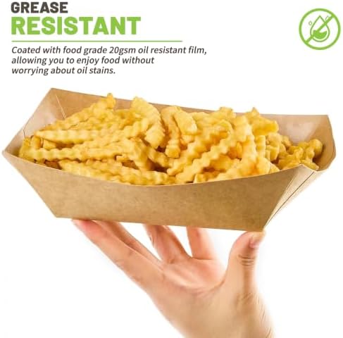 ZORRITA 50 Pack 4 LB Large Paper Food Trays