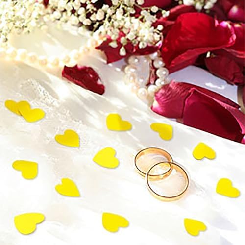 Heart Confetti Valentine's Day Table Confetti Metallic Foil for Party Wedding Happy Birthday Baby Showe Bridal Shower Festival Theme Party Decorations Supplies(Gold)