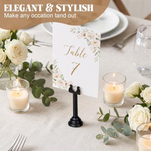 24 Pcs Black Table Number Holder Metal 3.15 in Place Card Holder