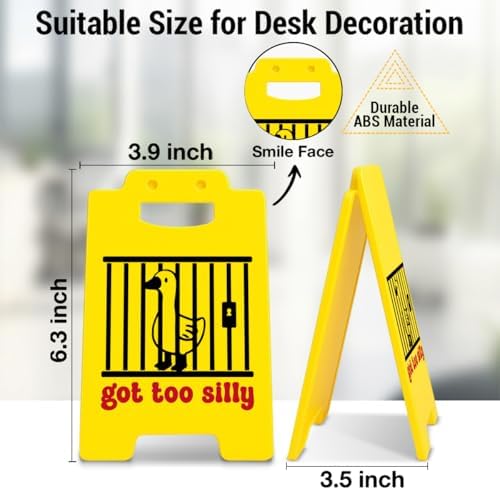Funny Jail Goose Office Desk Decor Trendy Humor Got Too Silly Goose Sign