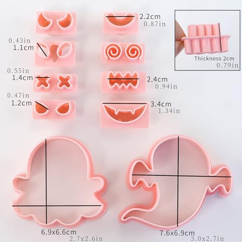 10Pcs Halloween Ghost Cookie Cutters DIY Mix Match Ghost Face Baking Molds