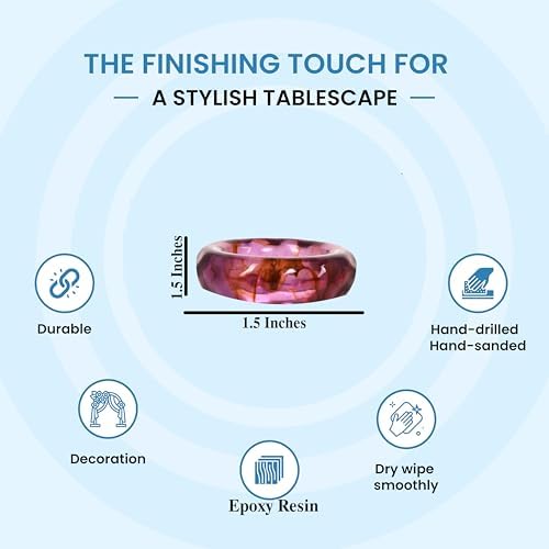 Alpha Living Home Spring Epoxy Resin Napkin Rings, Set of 12, Color