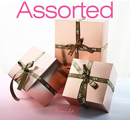 ROSEGLD 30 Gift Boxes 8x8x4 Inches, Rose Gold Gift Boxes with Lids