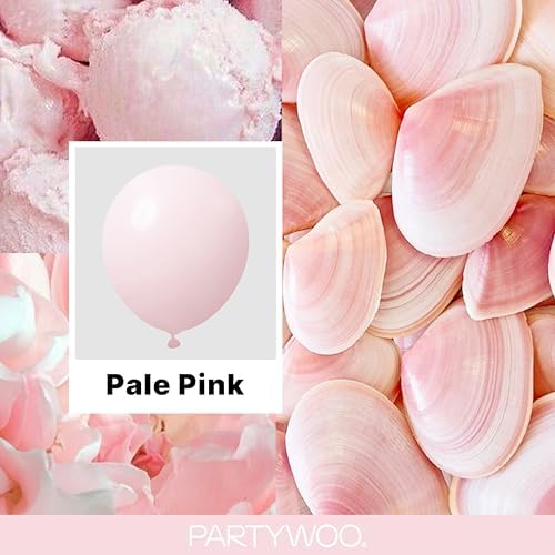 PartyWoo Pale Pink Balloons 140pcs Light Pastel Baby Pink Different Sizes