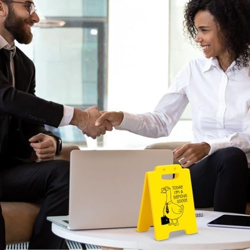 Funny Silly Goose Office Desk Decor - Today I'm a Serious Goose Cubicle Decor - Fun Gag Gifts for Coworkers Colleagues Staff