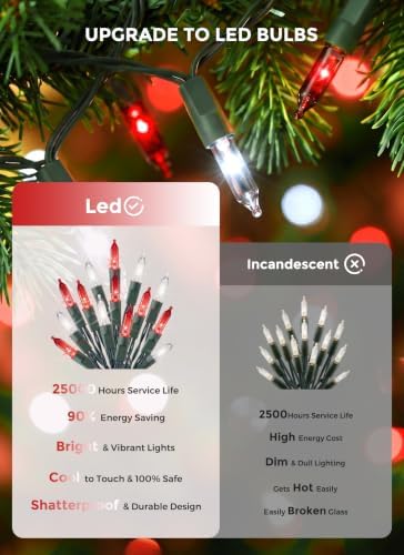 LED Christmas Lights Indoor Outdoor, 33FT 100 Count Mini String Lights