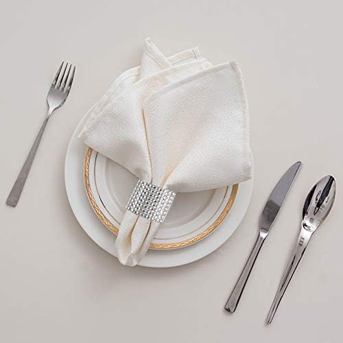 Accmor 50pcs Napkin Rings, Silver Napkin Rings Buckles