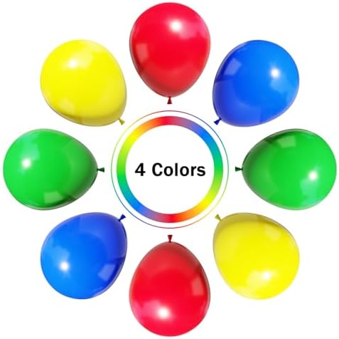 Red Yellow Blue Green Balloons Arch Kit, 131PCS Yellow Blue Red Balloons