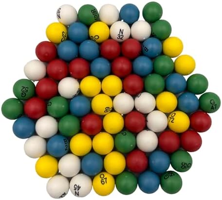 Yuanhe 3/5 Inch Bingo Balls for Standard Cages and Bingo Boards, Easy Read, 75 Count, Perfect for Parties,Bingo Nights, Raffles,Lost Bingo Ball Replacements