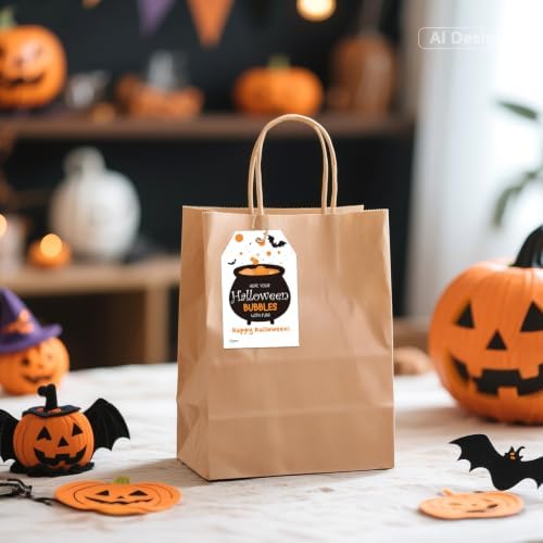 joycraft Happy Halloween Tags with String - 50Pcs Halloween Cauldron Tags