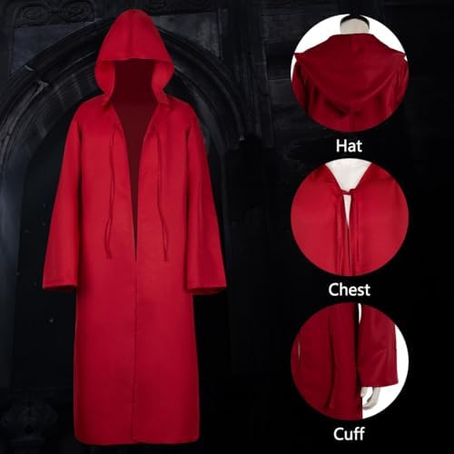 Tunic Hooded Robe Adult Wizard Robes Monk Priest Cloak Halloween Cosplay