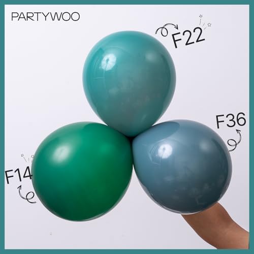 PartyWoo Slate Blue Balloons 140pcs Navy Dusty Blue Boho Neutral Color