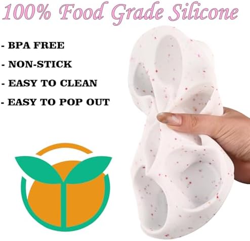 Sakolla 2 Pack Silicone Egg Bite Molds for Air Fryer, Nonstick 7 Cups Air Fryer Muffin Pan for Baking Egg Bite, Mini Muffins, Tart, Mini Cupcake and Quiche (Confetti)