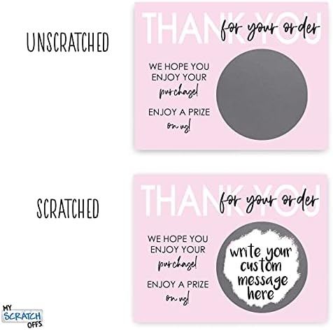 My Scratch Offs Small Business Thank you Promotion DIY Make Your Own Scratch Offs 20 Pack 3x4 Cards & Stickers Pink