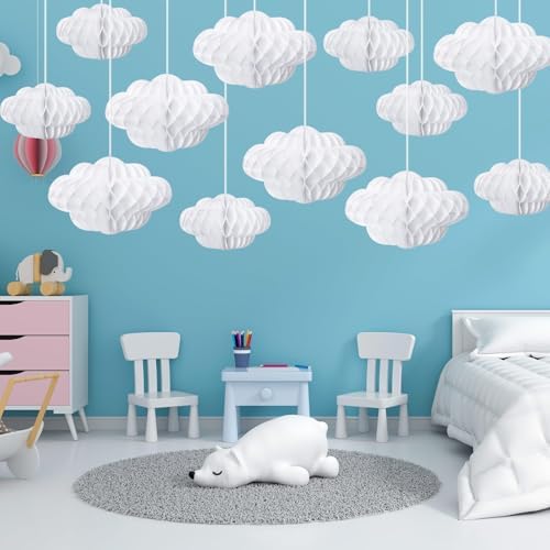 3D Cloud Honeycomb Ball Decorations, 12 Pcs