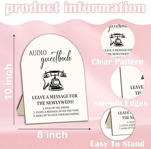 Audio Guestbook Sign, Telephone Guest Book Wedding Table Sign