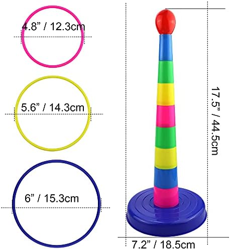 Toss Game Set Soft Plastic Ring Toss for Kids Birthday Indoor Outdoor