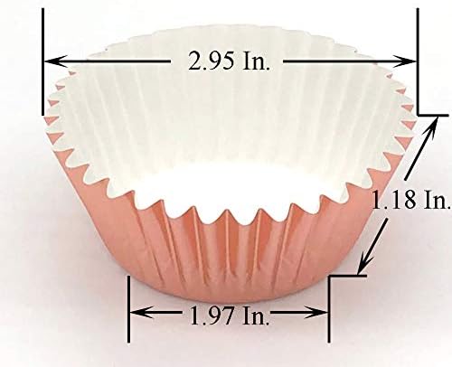 Sweet Rose Gold Foil Cupcake Liners Standard Baking Cups for Wedding, Party and More, 120-Count