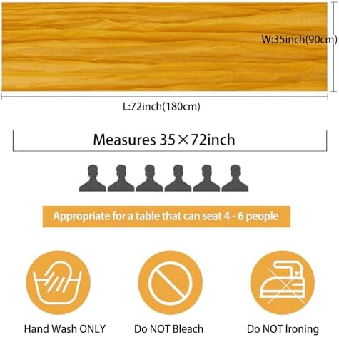 35x72 Inch Mustard Cheesecloth Table Runner Fall Thanksgiving Boho Decor