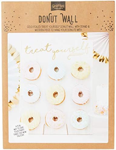 Ginger Ray Gold Foiled Treat Yourself Donut Wall Party Display Fits 9 Doughnuts