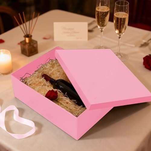 Gift Box, 16.5x13x5.5 inches Large Pink Gift Boxes with Lids for Presents